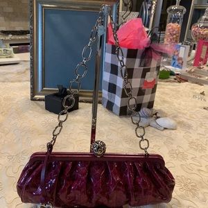 Brighton rose burgundy patent leather bag